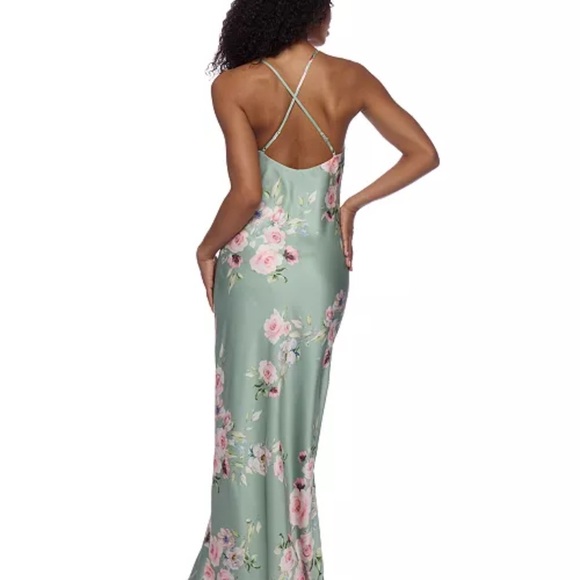 Alex & Sophia Floral Satin Maxi Dress - Picture 2 of 3